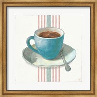 Wake Me Up Coffee IV Blue with Stripes No Cookie Fine Art Print