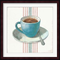 Wake Me Up Coffee IV Blue with Stripes No Cookie Fine Art Print