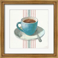 Wake Me Up Coffee IV Blue with Stripes No Cookie Fine Art Print