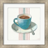 Wake Me Up Coffee IV Blue with Stripes No Cookie Fine Art Print