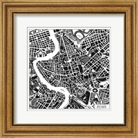 Rome Map Black Fine Art Print