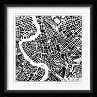 Rome Map Black Fine Art Print
