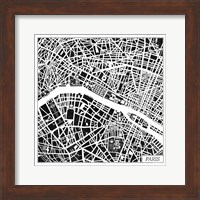 Paris Map Black Fine Art Print