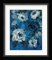 Loose Flowers on Blue II Fine Art Print