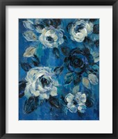 Loose Flowers on Blue II Framed Print