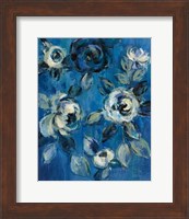 Loose Flowers on Blue I Fine Art Print