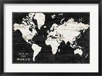 World Map Black Fine Art Print