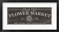 Flower Market I Dark Wood Fine Art Print