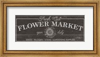 Flower Market I Dark Wood Fine Art Print
