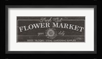 Flower Market I Dark Wood Framed Print