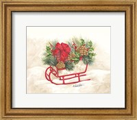 Christmas Lodge Sleigh Fine Art Print