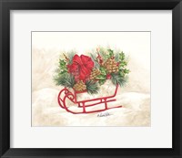 Christmas Lodge Sleigh Fine Art Print