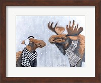 Winter Moose Kisses Fine Art Print