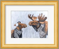 Winter Moose Kisses Fine Art Print
