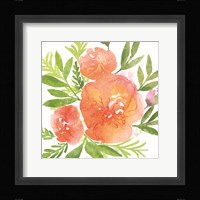 Peachy Floral I Framed Print