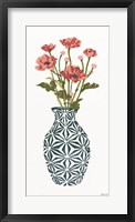 Tile Vase with Bouquet I Framed Print