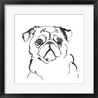 Line Dog Pug I Fine Art Print