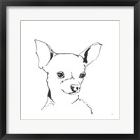 Line Dog Chihuahua Framed Print
