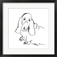 Line Dog Basset Hound Framed Print