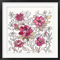 Magenta Flower Lace I Fine Art Print