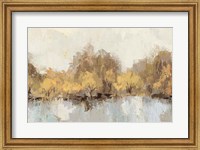 Autumn River Reflection Gold Fine Art Print