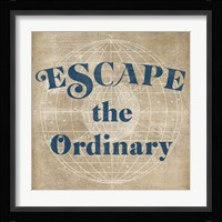 Burlap World Map V Framed Print