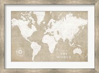 Burlap World Map I Fine Art Print