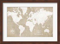 Burlap World Map I Fine Art Print