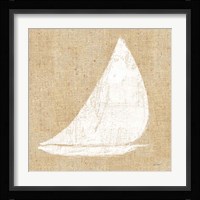 Driftwood Coast I White Burlap Framed Print
