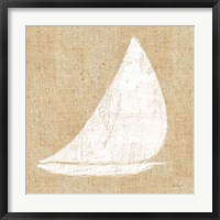 Driftwood Coast I White Burlap Framed Print