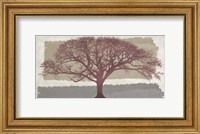 Burgundy Tree on abstract background Fine Art Print