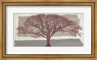 Burgundy Tree on abstract background Fine Art Print