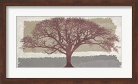 Burgundy Tree on abstract background Fine Art Print