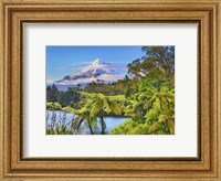 Taranaki Mountain and Lake Mangamahoe, New Zealand Fine Art Print