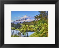 Taranaki Mountain and Lake Mangamahoe, New Zealand Fine Art Print