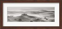 Val d'Orcia panorama, Siena, Tuscany (BW) Fine Art Print