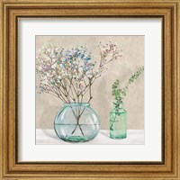 Floral Setting with Glass Vases I Fine Art Print
