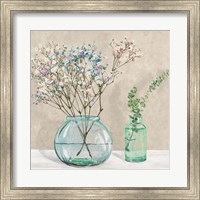 Floral Setting with Glass Vases I Fine Art Print