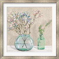 Floral Setting with Glass Vases I Fine Art Print