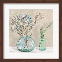 Floral Setting with Glass Vases I Fine Art Print