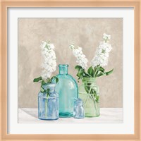 Floral Setting with Glass Vases II Fine Art Print
