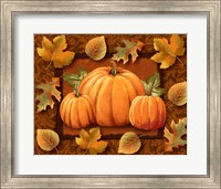 Pumpkins and Leaves Fine Art Print