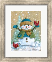 Snowkids Boy With Bird Fine Art Print