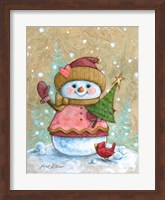 SnowKids Girl With Tree Fine Art Print