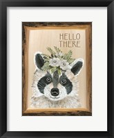 Hello There Raccoon Framed Print