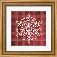 Red Plaid Snowflakes Fine Art Print