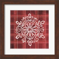 Red Plaid Snowflakes Fine Art Print