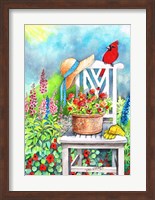 Gardener's Patch With Cardinal Fine Art Print
