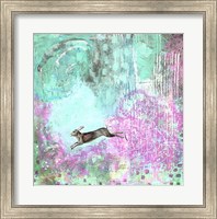 Rabbit and Purple Flowers Fine Art Print