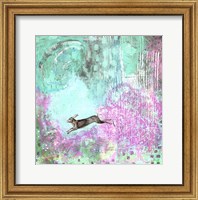 Rabbit and Purple Flowers Fine Art Print